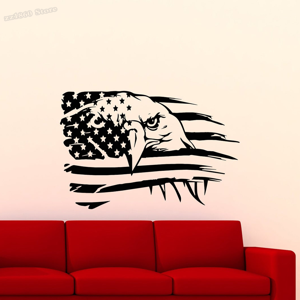 Office Furniture In Usa - Bandeira americana decalque da parede águia