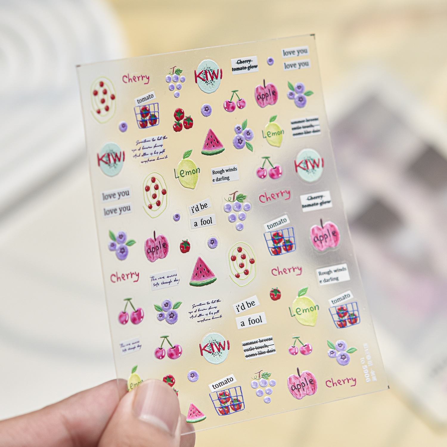Paper Basket Mesh - Adesivos de Unha 5D de Frutas